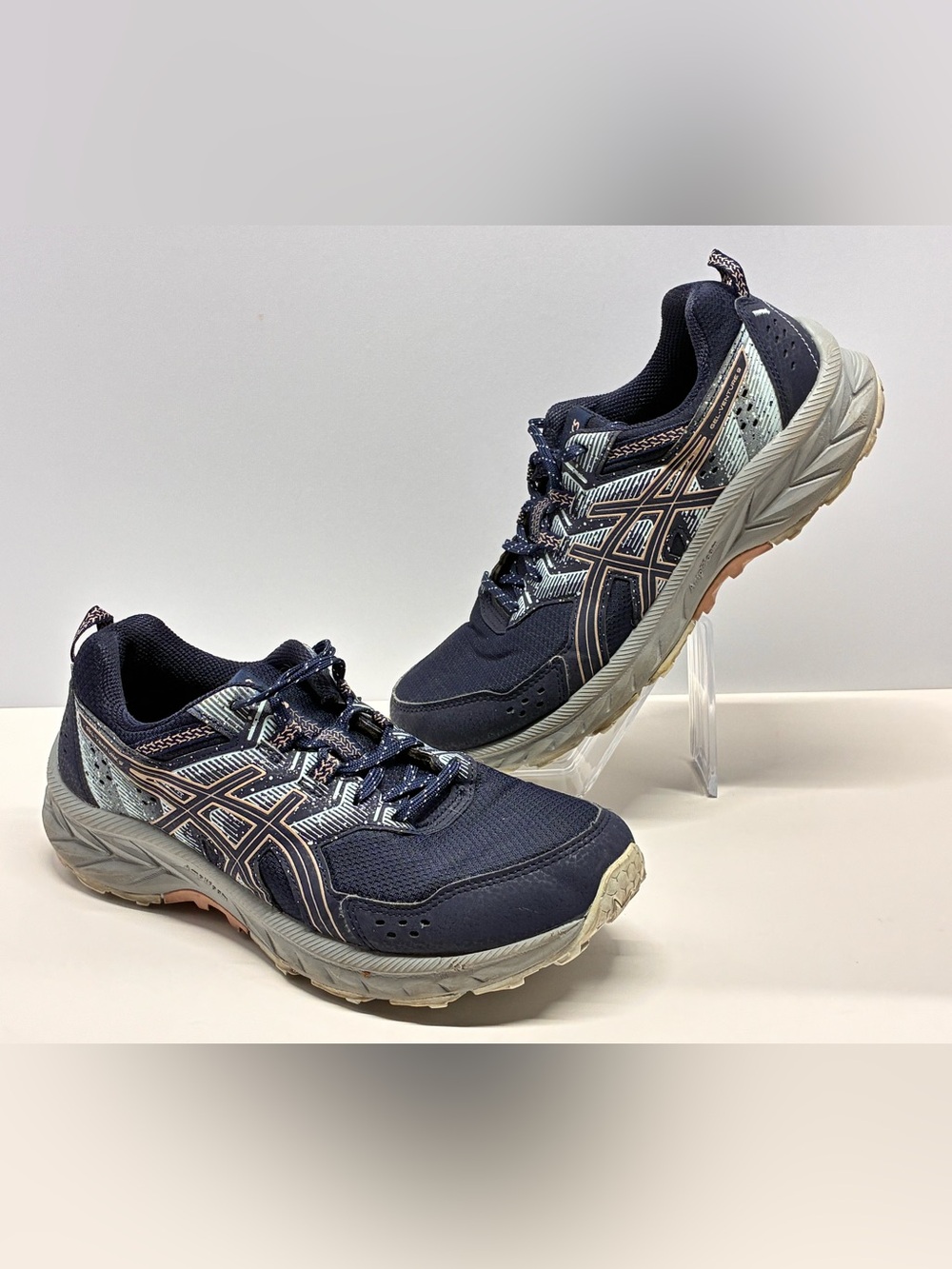Asics Women's Gel-Venture 9 Athletic Trail Running Shoes Gray/Blue Size 9